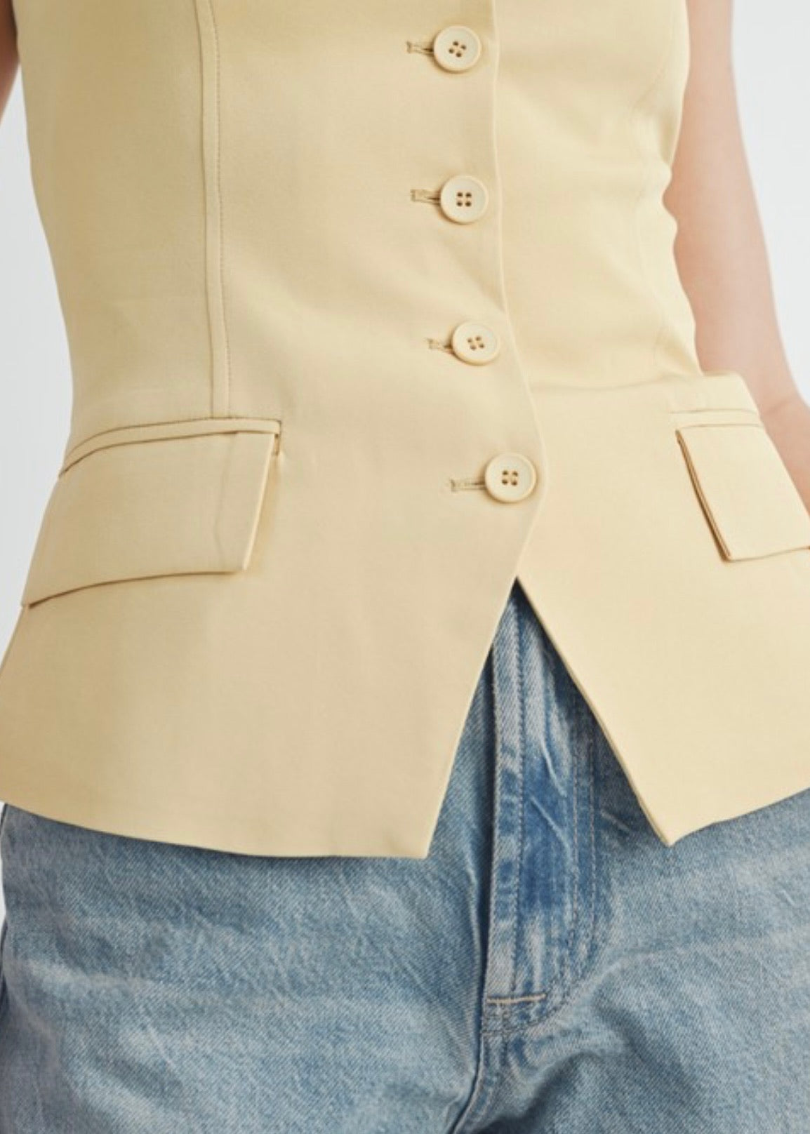 London Button Down Tube Top