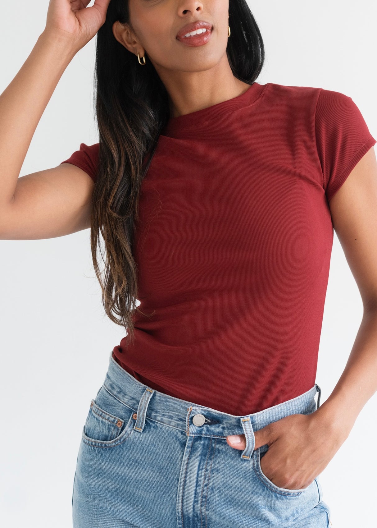 Ribbed Fitted T-Shirt