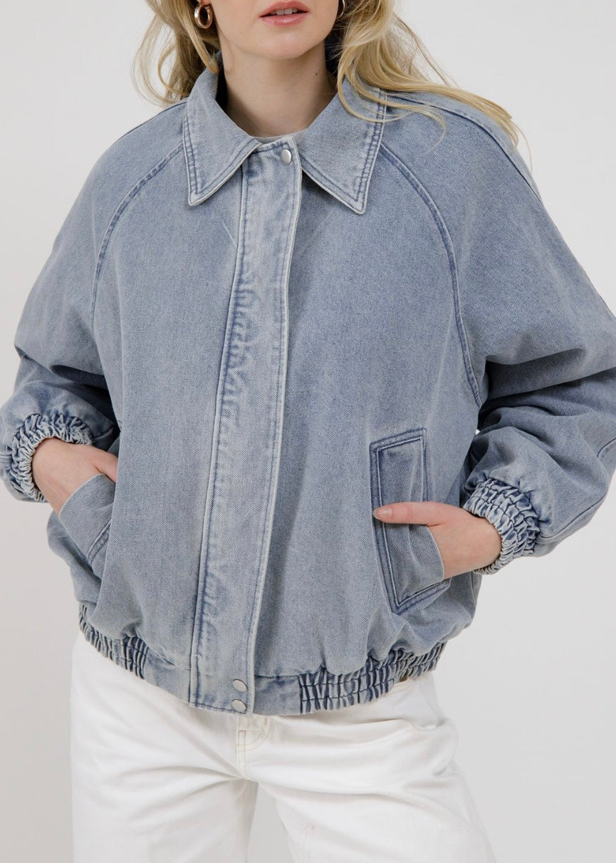 Christine Denim Bomber