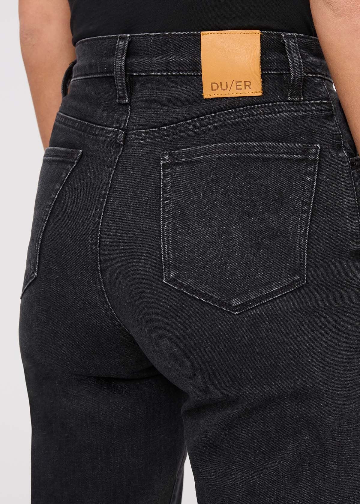 Midweight Performance Denim Wide Leg in Black Ash