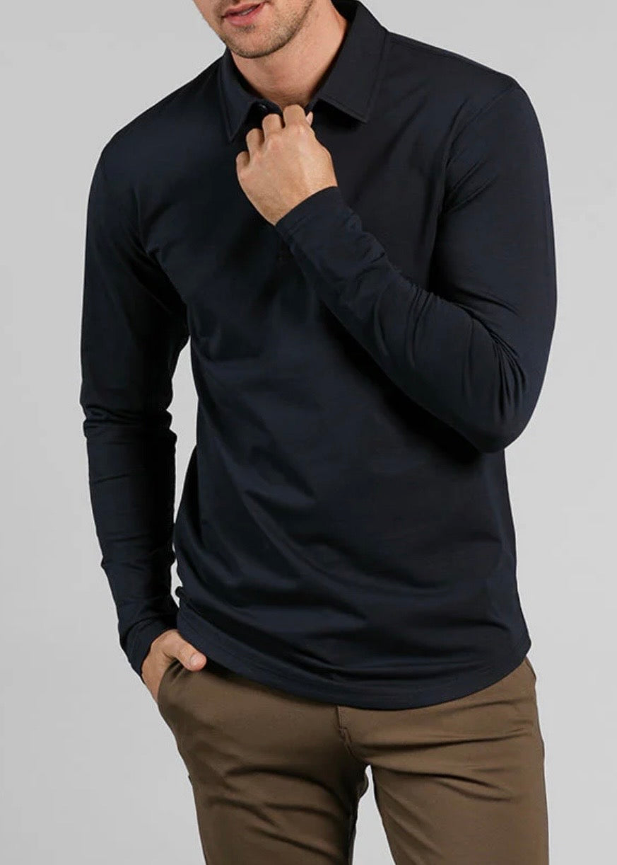 Drop-Cut Long Sleeve Lux Polo