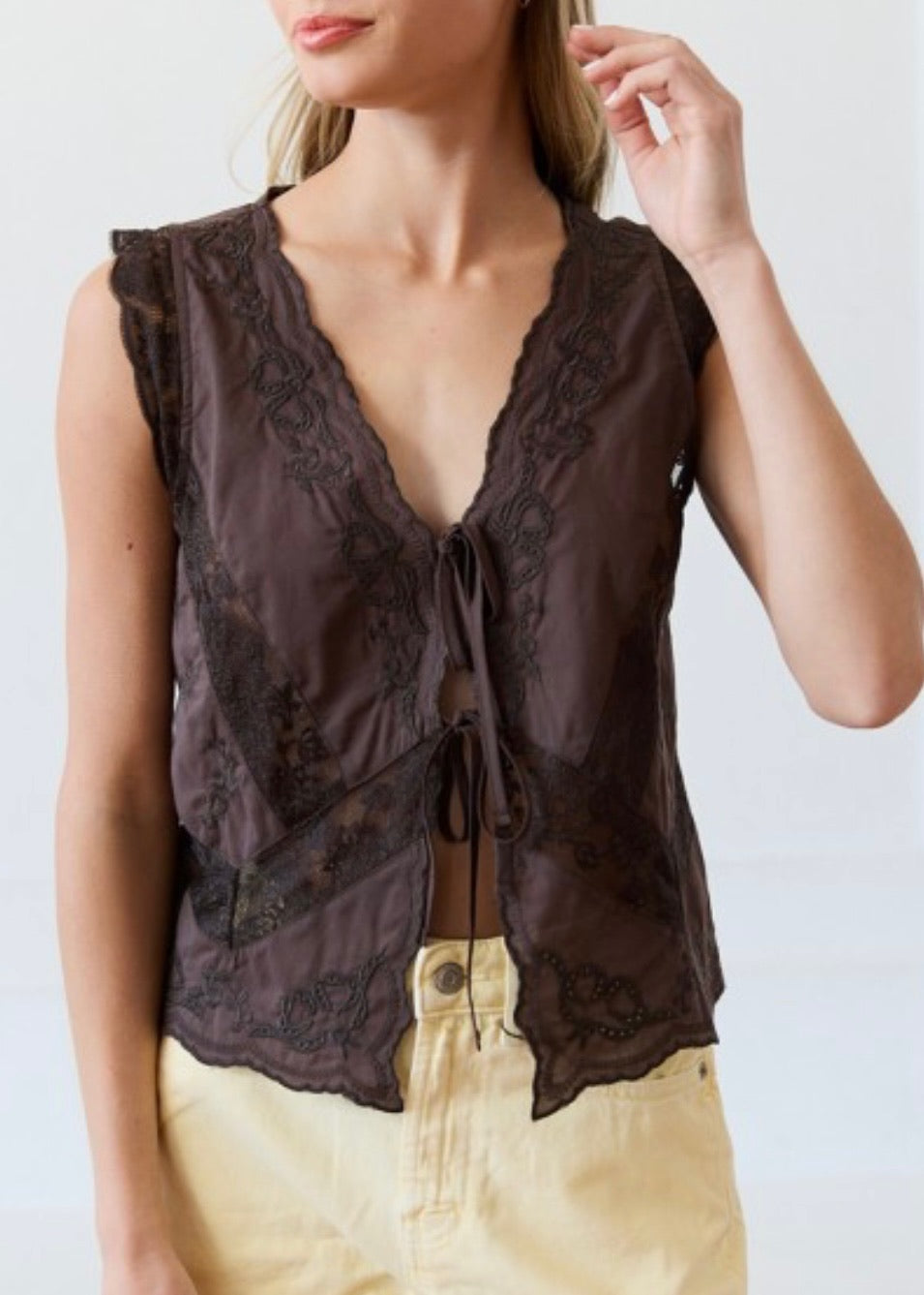 Julianne Lace Tie Top