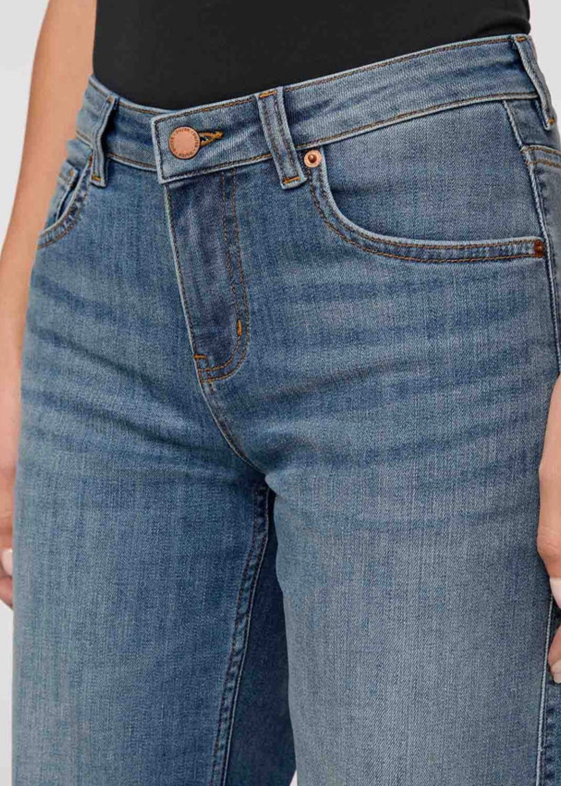 Performance Denim Mid Rise Straight - Blue Ash