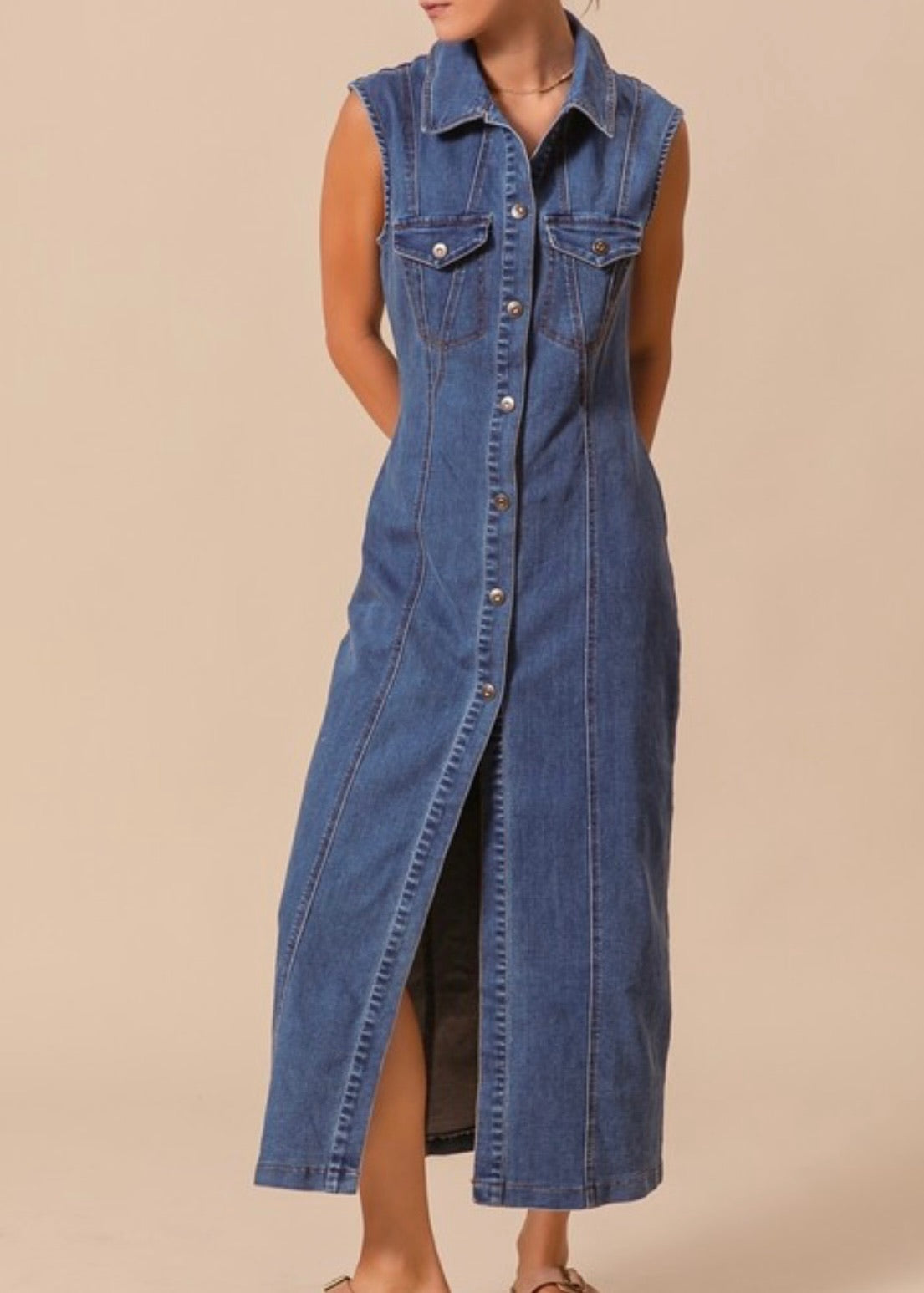 Montana Button Down Denim Dress