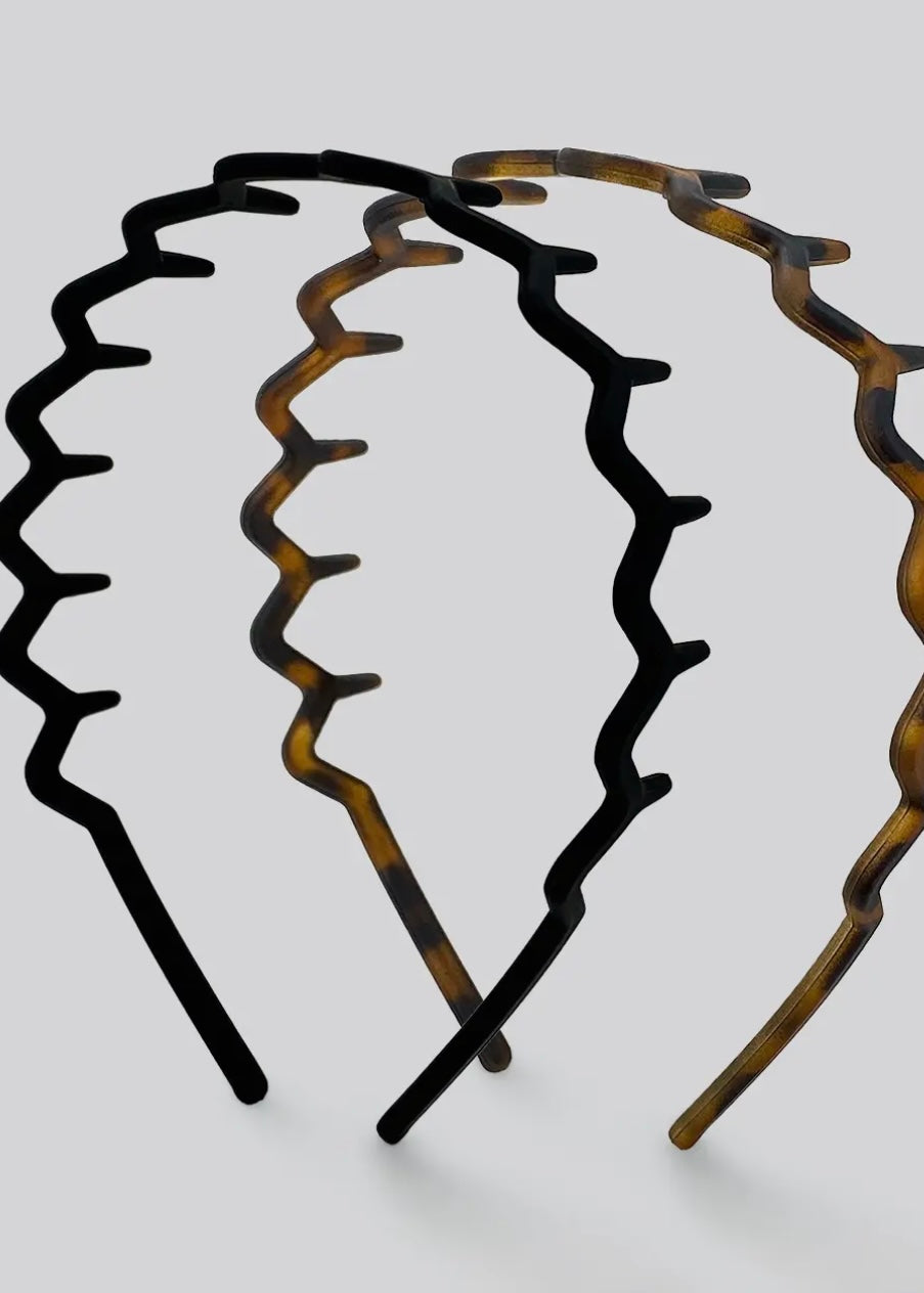 Zig Zag Headband 2pc - Black & Tort