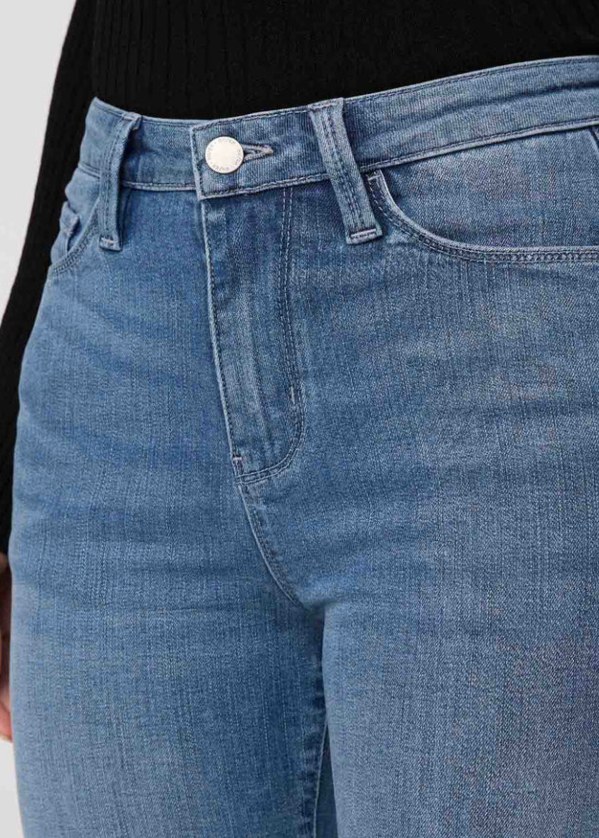 No Sweat Denim High Rise Slim Straight in London Fog