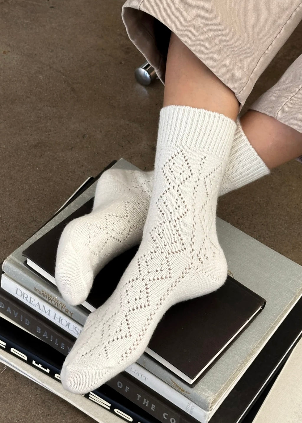Cashmere Pointelle Socks