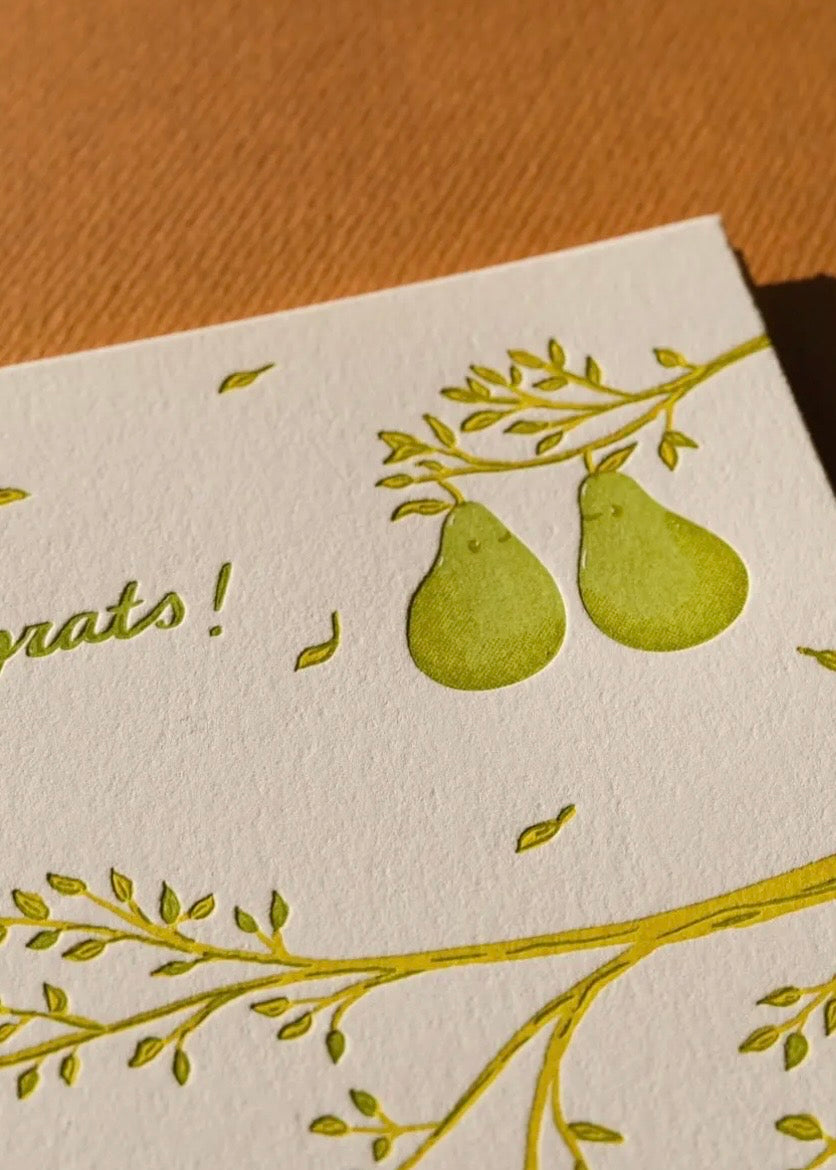 Congrats Pears | Wedding | Letterpress Card
