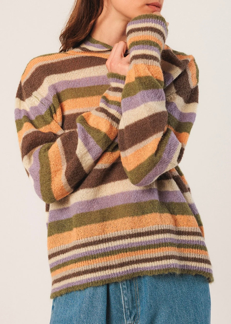 Striped Mockneck Sweater