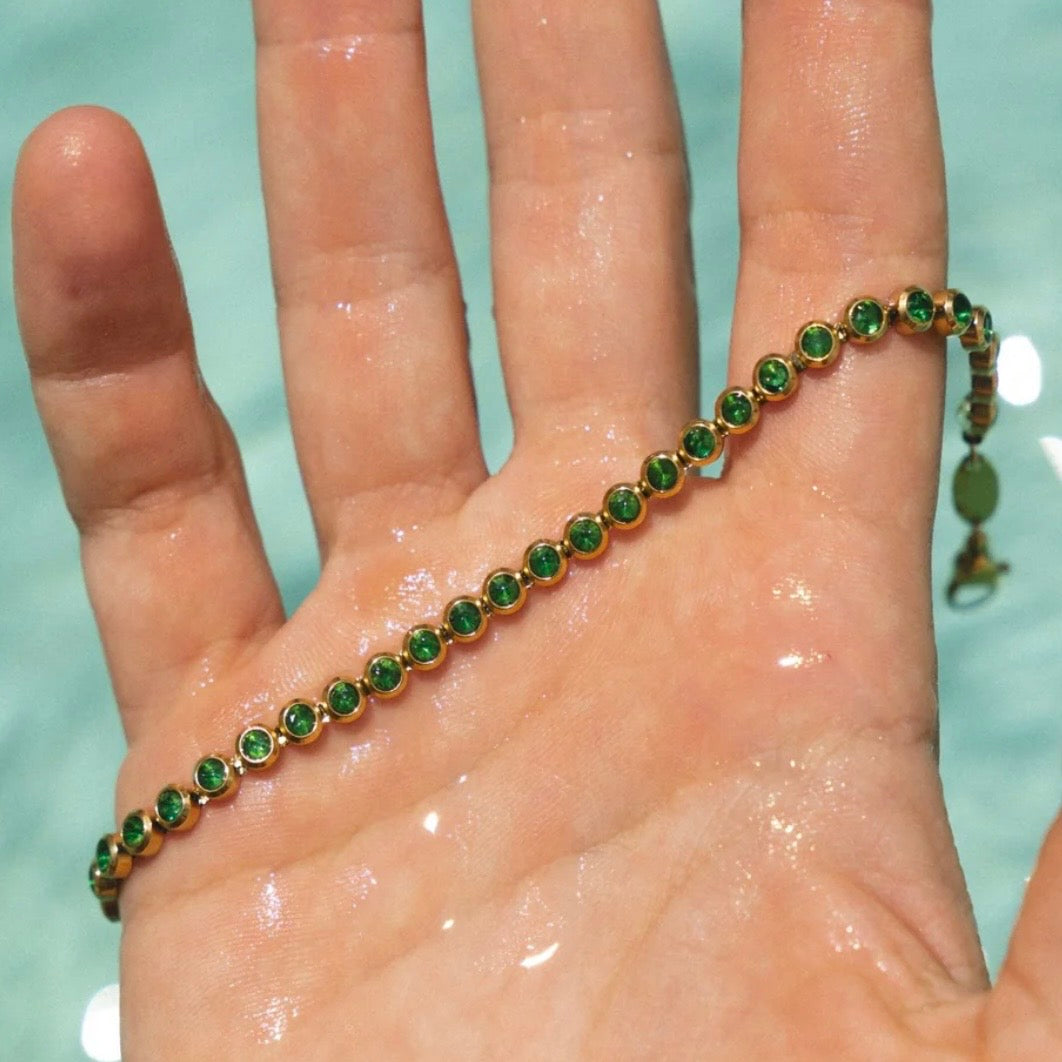 Green Tennis Bracelet