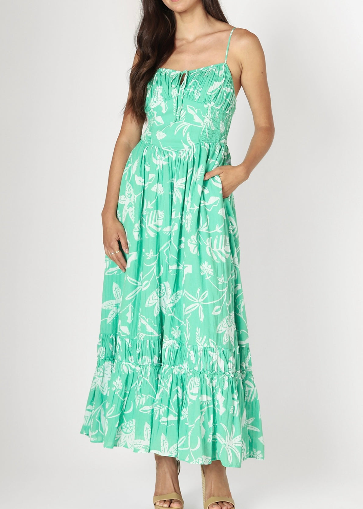 Corset Tiered Maxi Dress