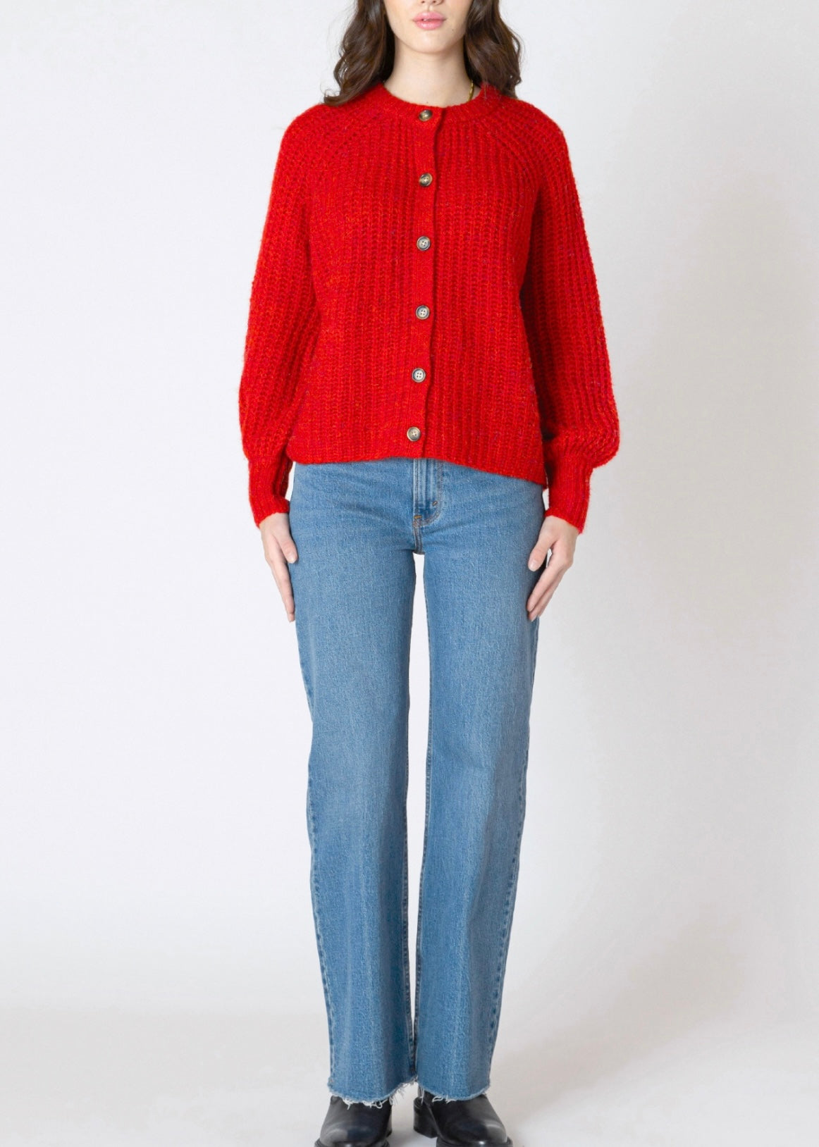 Crewneck Textured Cardigan