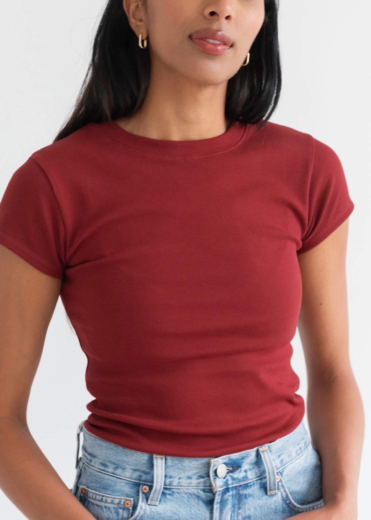 Ribbed Fitted T-Shirt