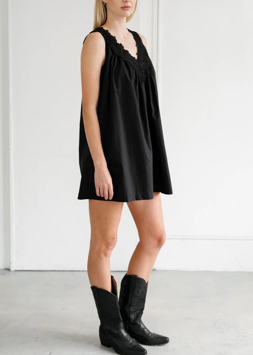 Lace Poplin Dress