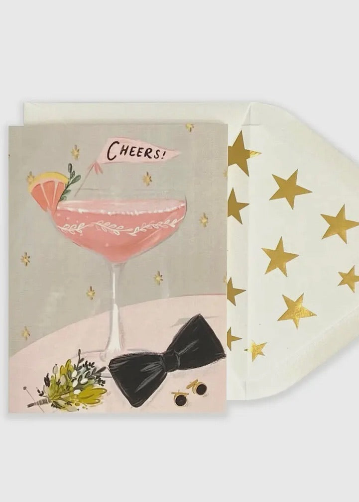 Cheers Wedding Cocktail Martini Card