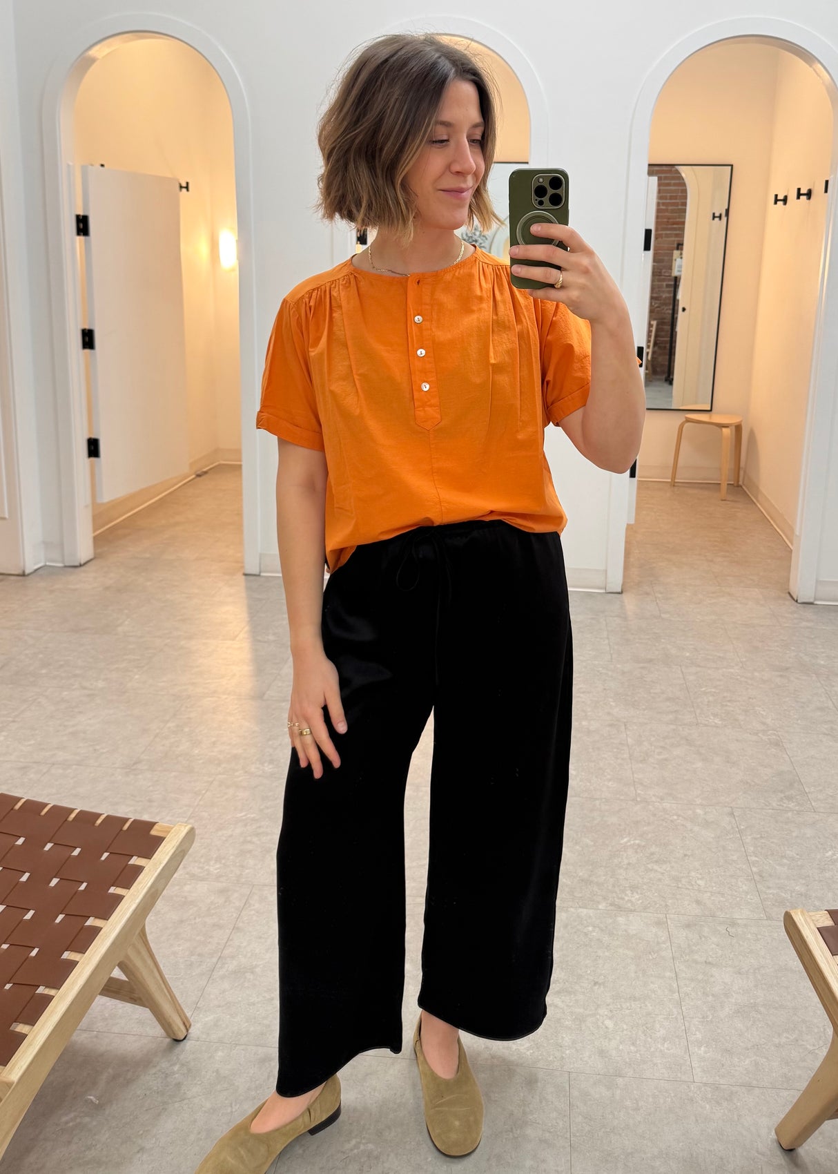 Button Front Blouse