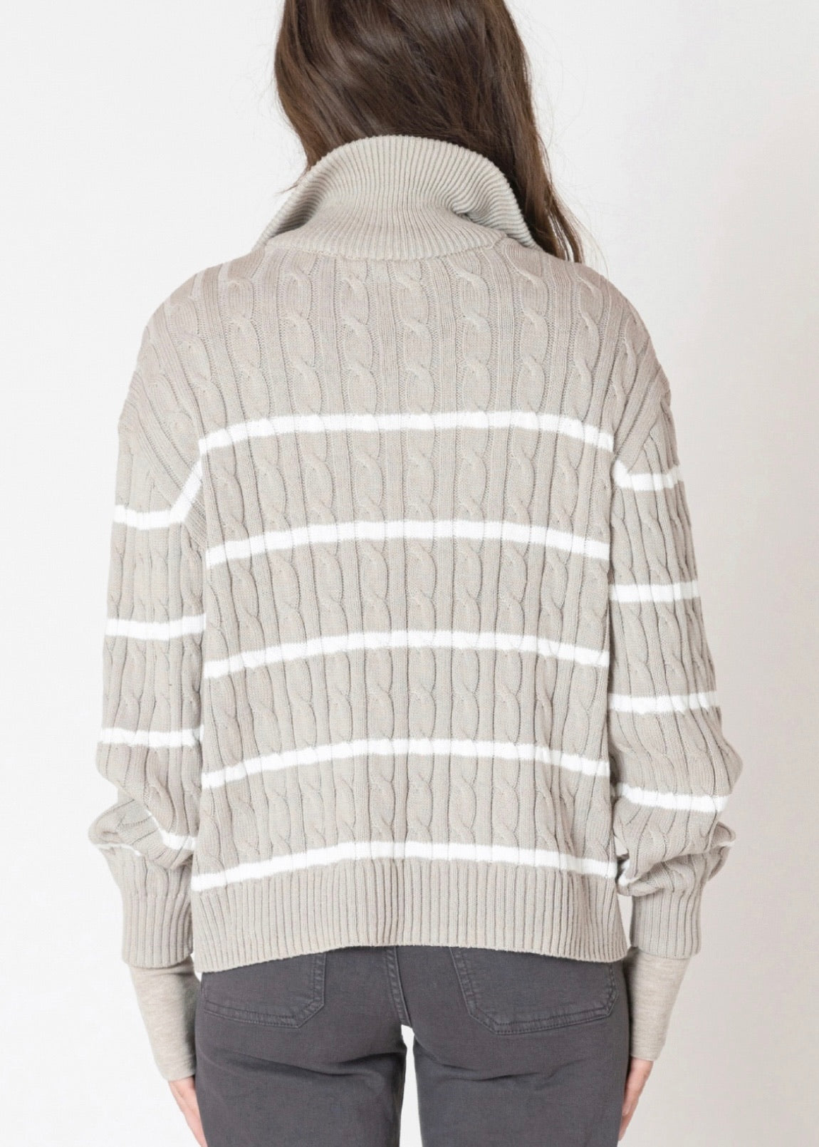 Half Zip Cable Sweater