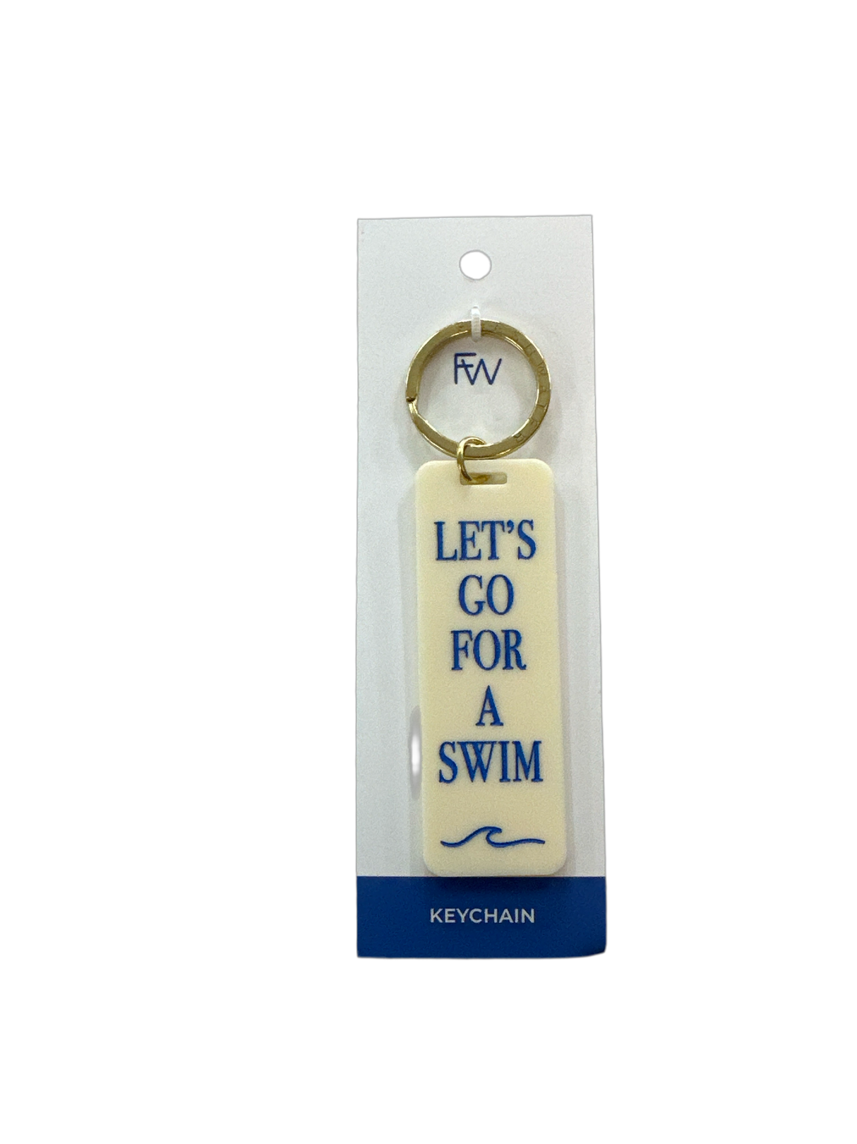 Let's Go For a Swim Keychain - Cream/Blue