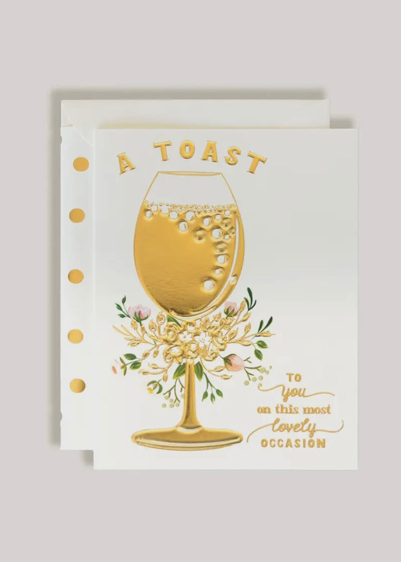 A Toast Gold Embossed Engagement Card
