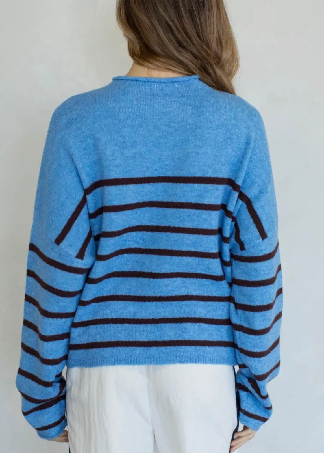 Piper Pullover Quarter Stripe Sweater