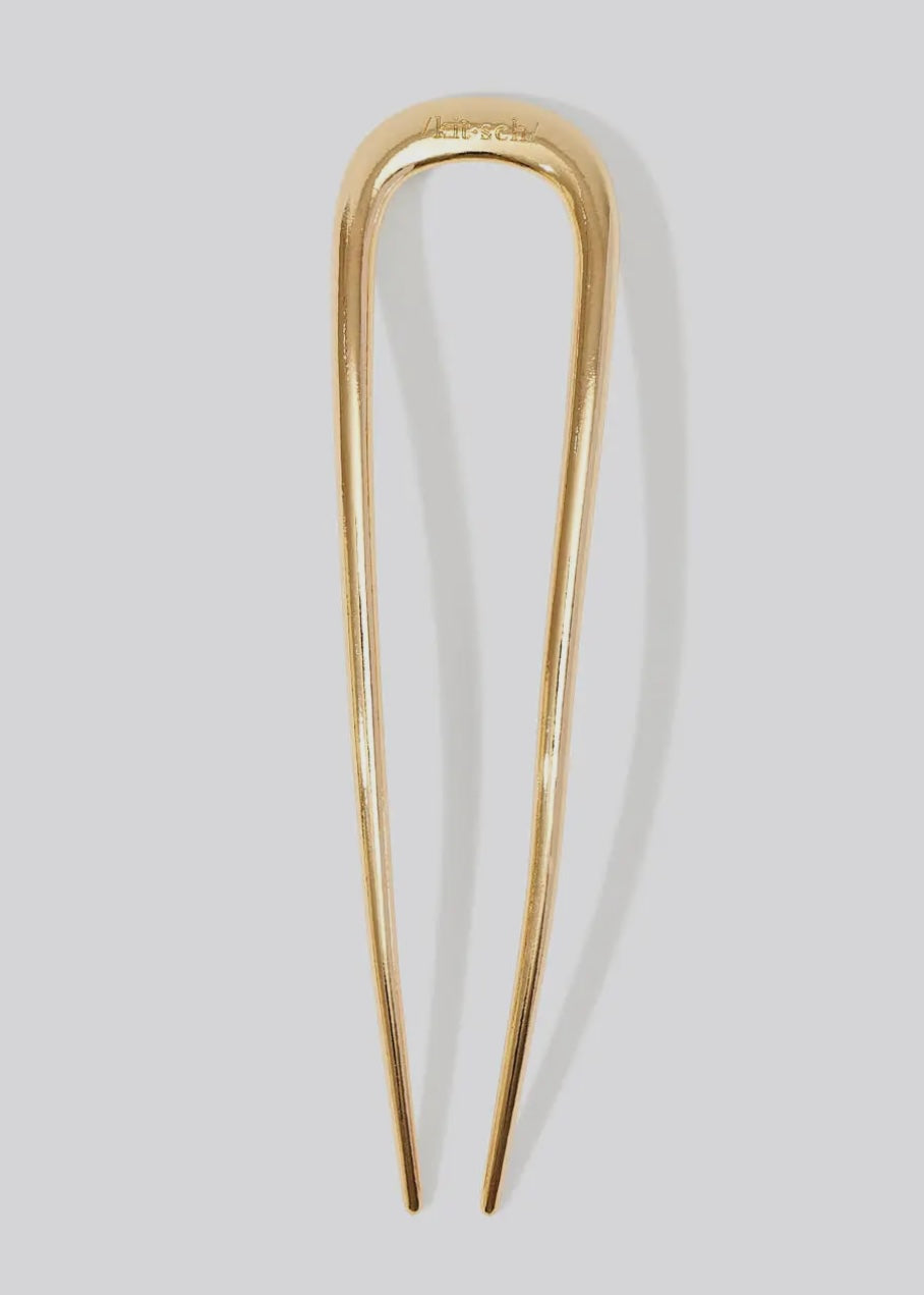 Metal French Hair Pin - Gold