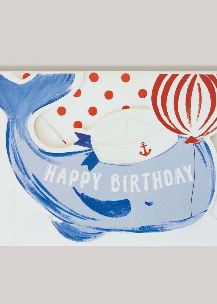 Big Whale Shaped Happy Birthday Card