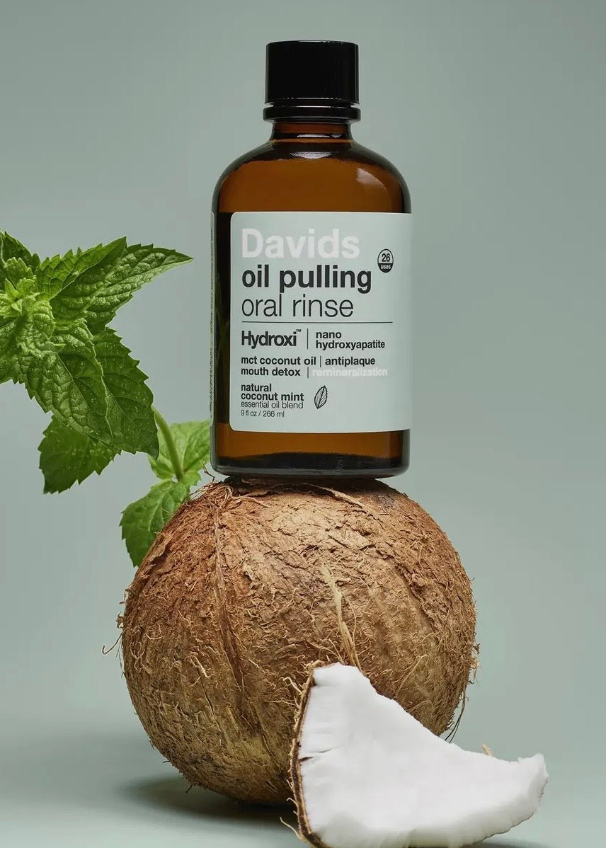 Davids Hydroxi™ Oil Pulling Oral Rinse w/ Nano Hydroxyapatite / 9oz