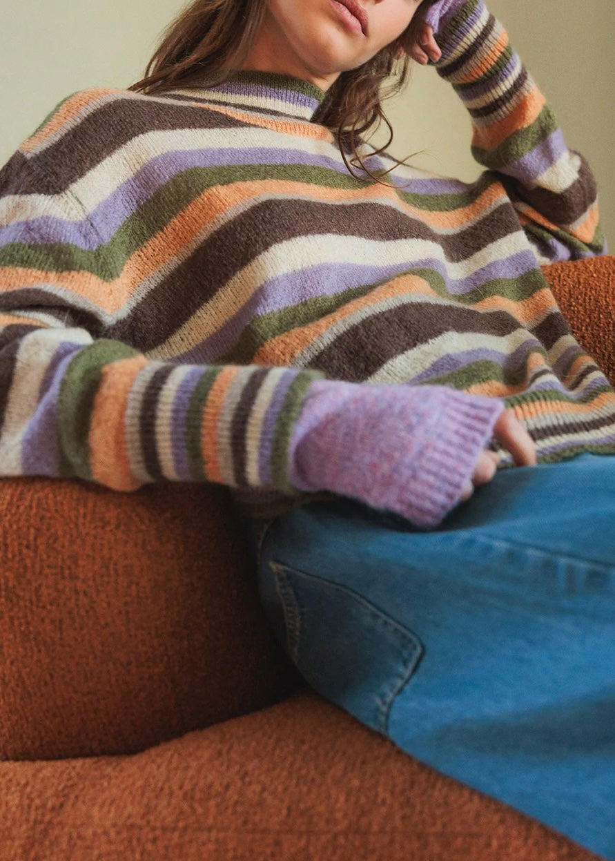 Striped Mockneck Sweater