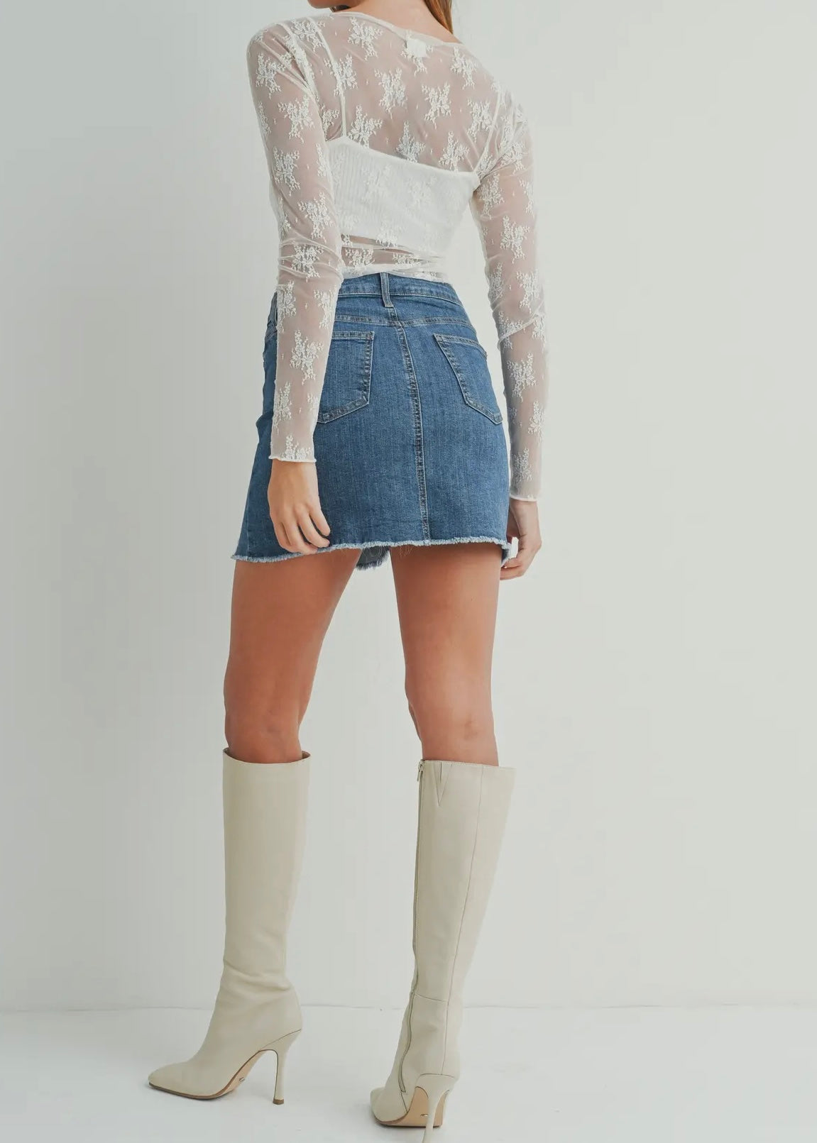 Med- A-Line Skirt w/ Hem Destruction