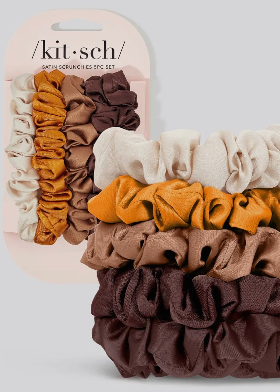 Satin Scrunchies - 5 Pack