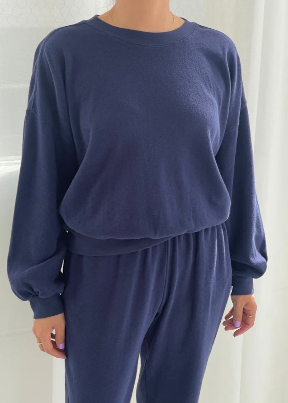 Pointelle Crew Sweatshirt