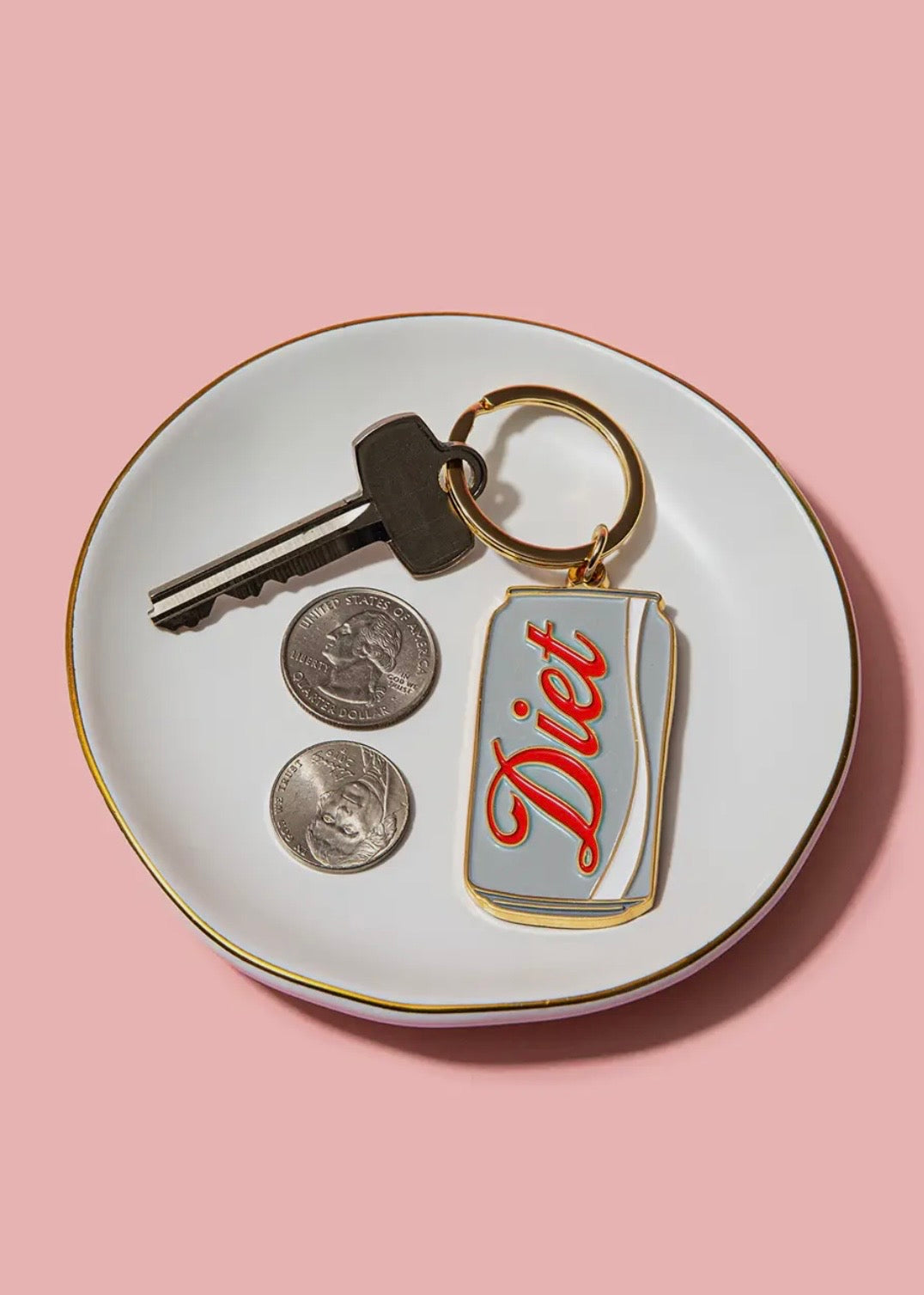 Diet Soda Can Enamel Keychain Bag Charm