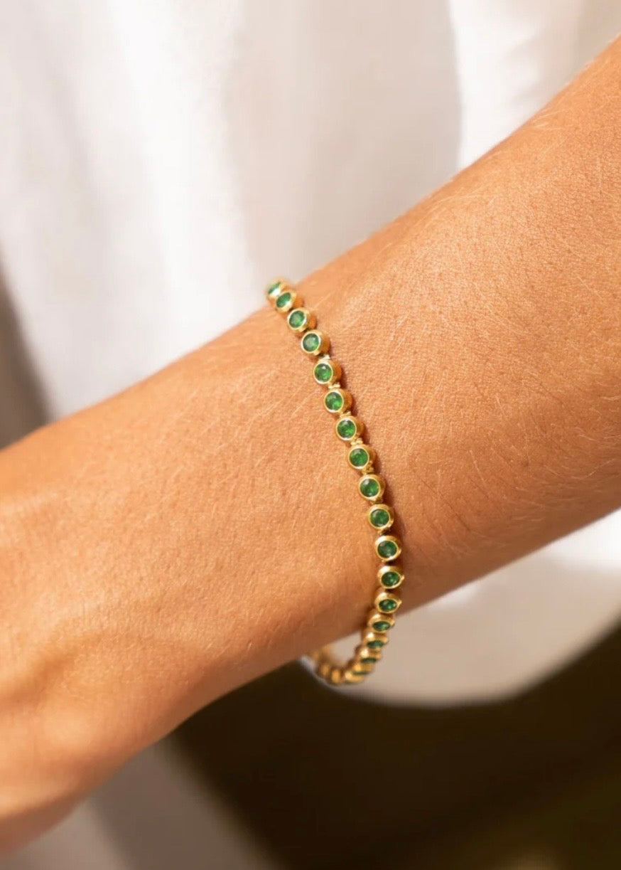 Green Tennis Bracelet