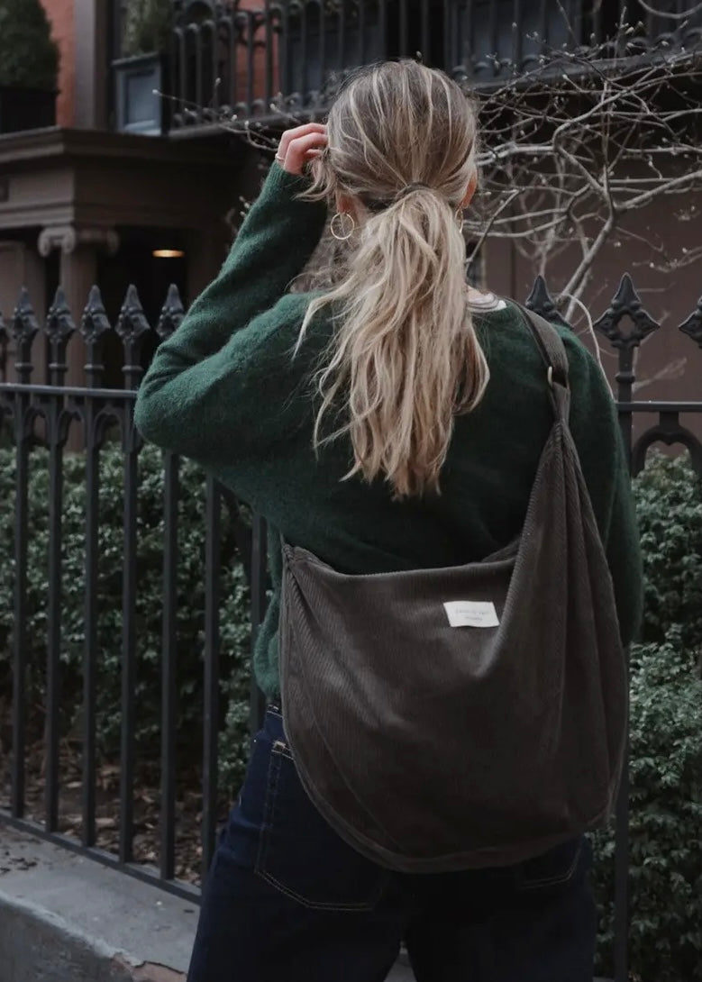 Crescent Corduroy Crossbody Bag