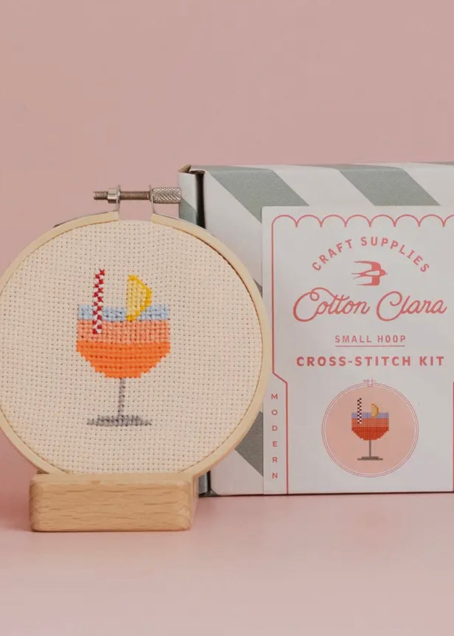 Aperol Cocktail Counted Cross Stitch Kit