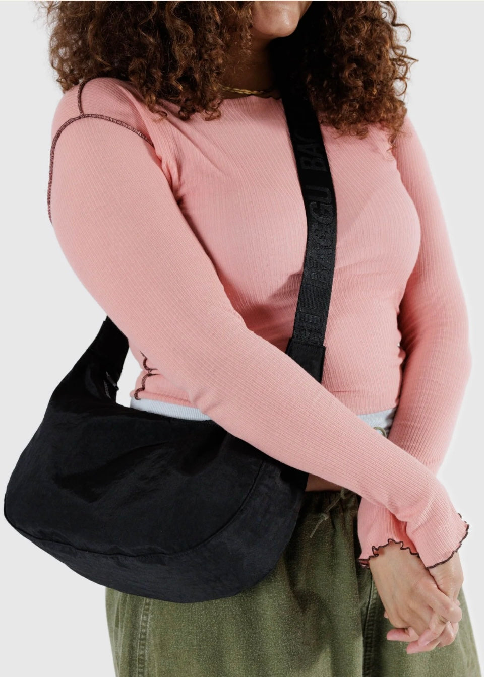 Medium Nylon Crescent Bag