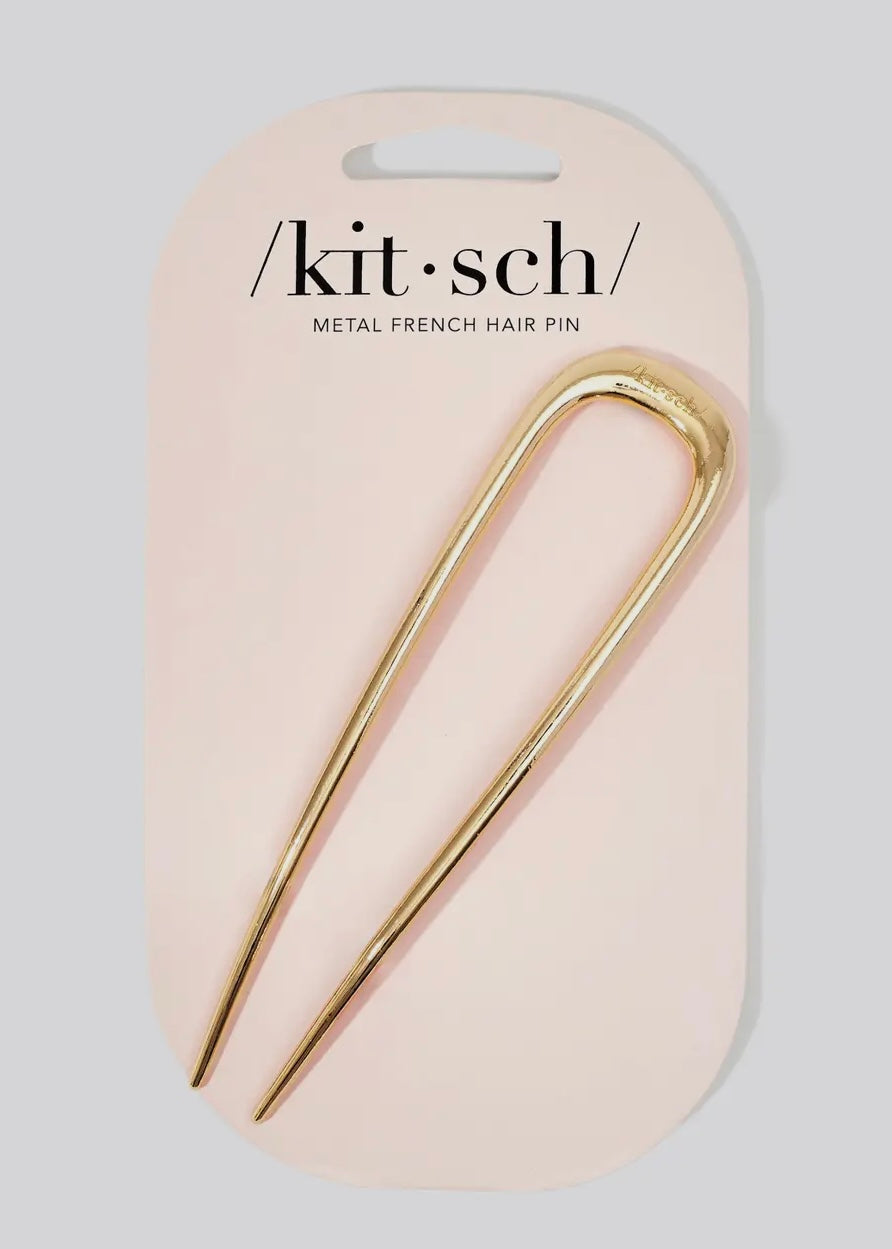 Metal French Hair Pin - Gold