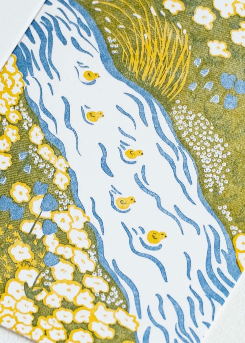 Ducks Stream | Blank | Letterpress Card