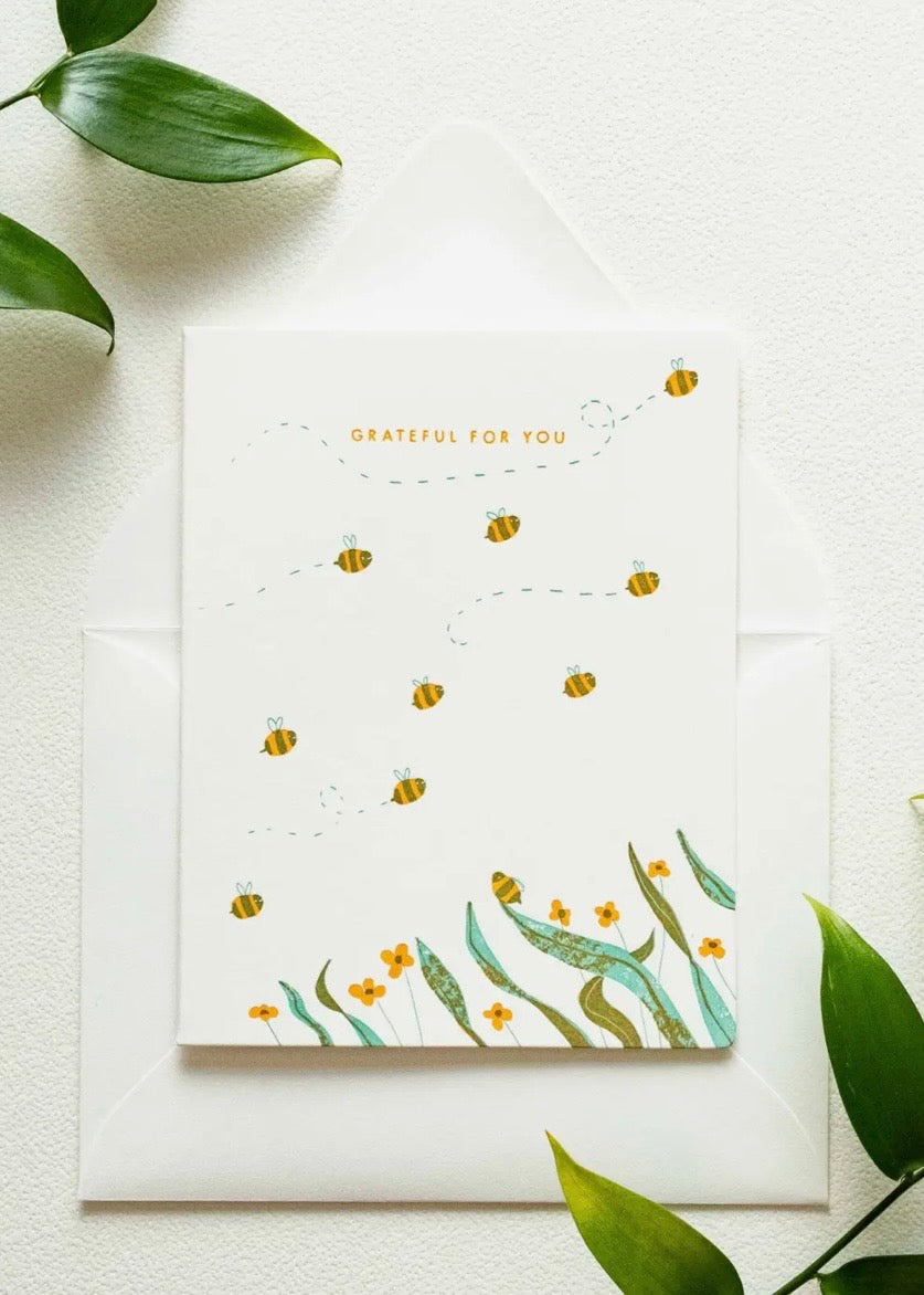 Grateful Bees | Letterpress Card