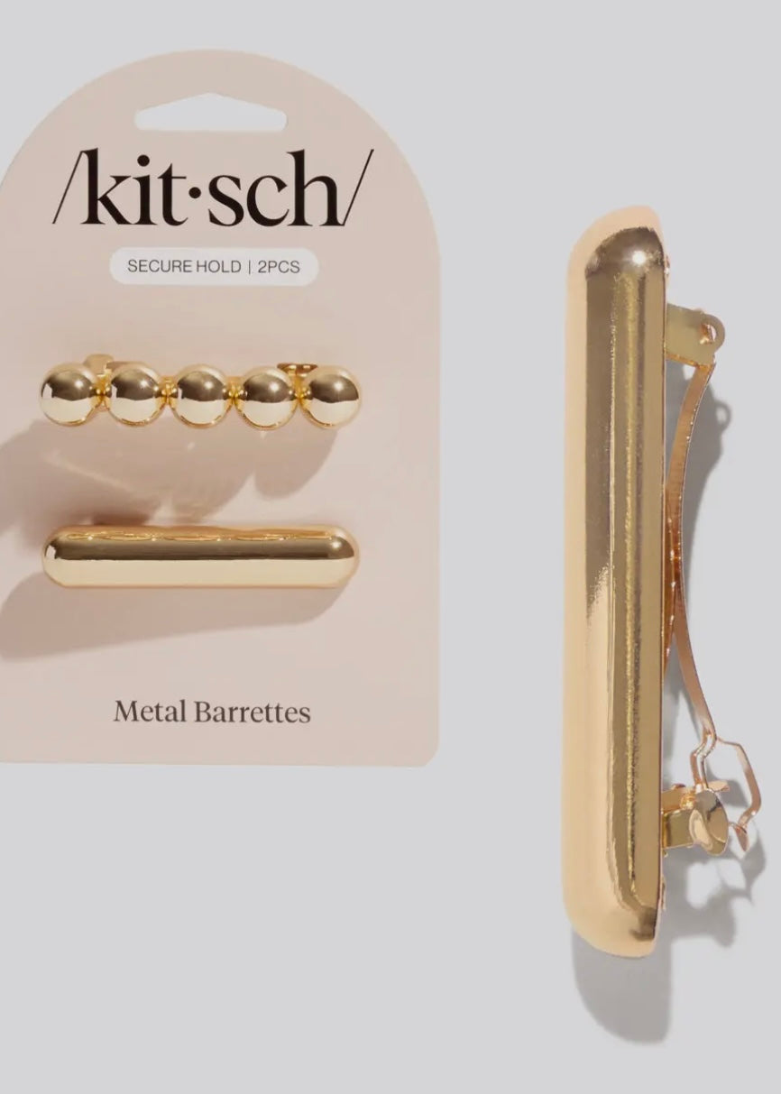 Gold Metal Barrettes