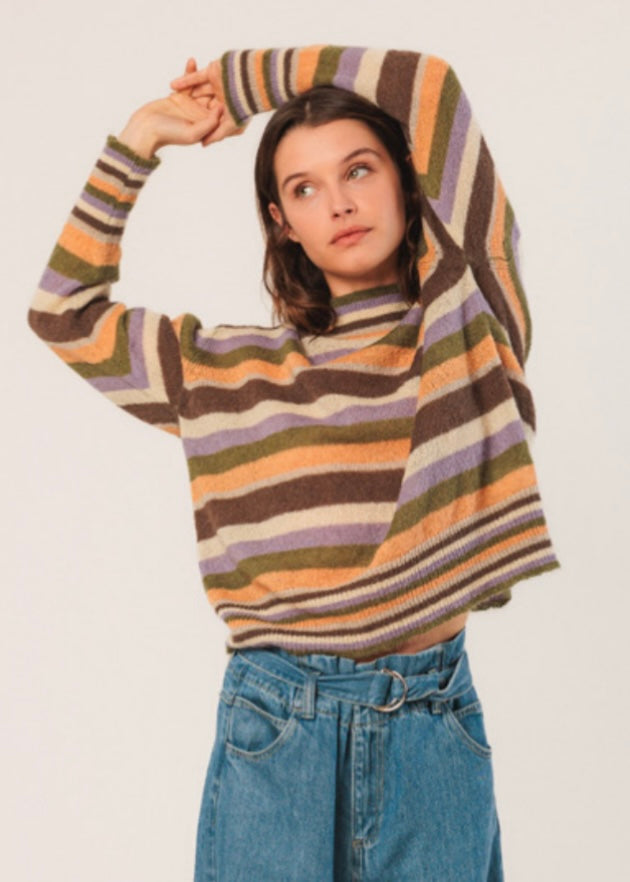 Striped Mockneck Sweater