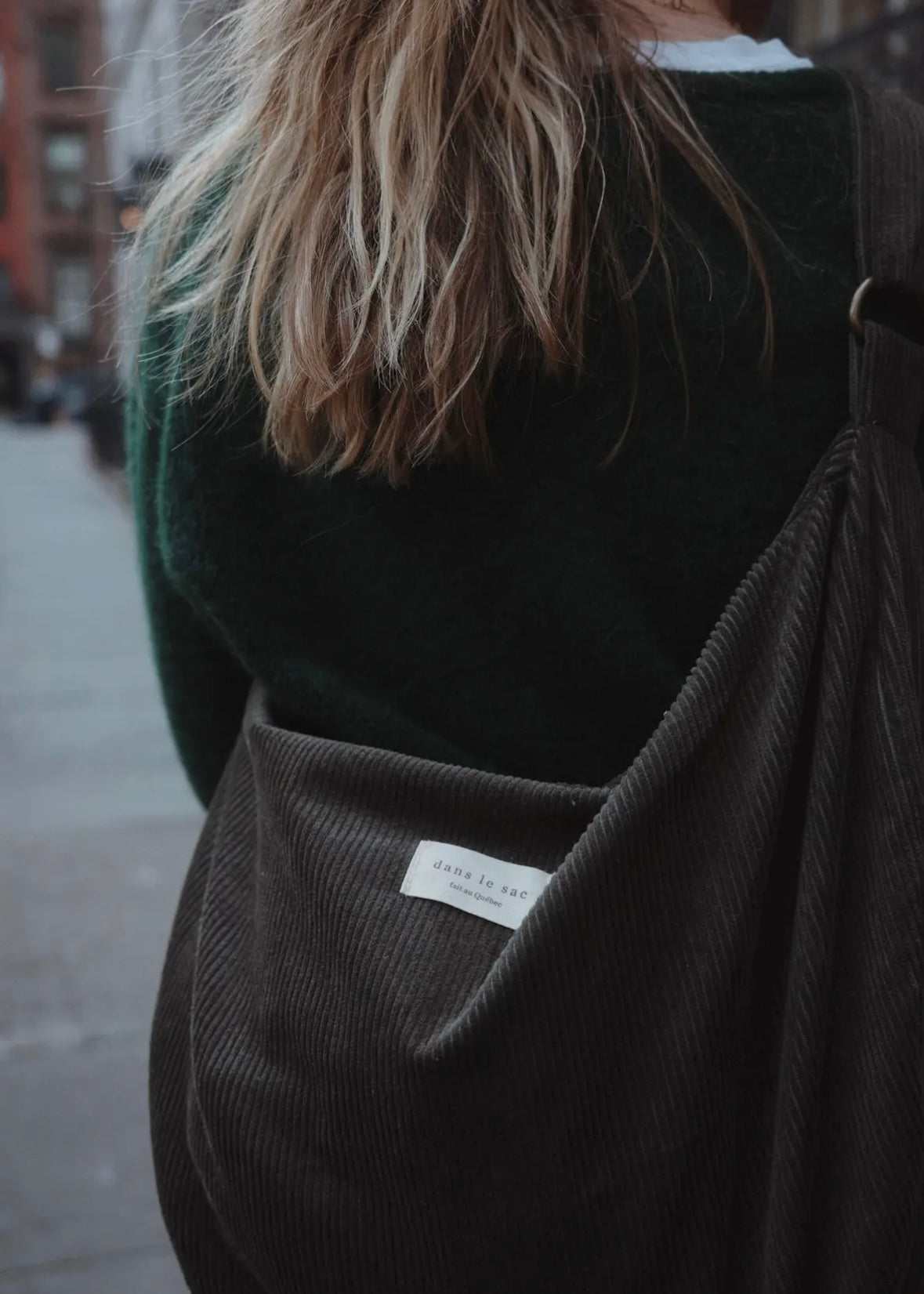 Crescent Corduroy Crossbody Bag