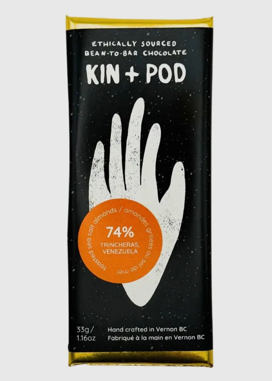 74% Toasted Almond Craft Chocolate Bar