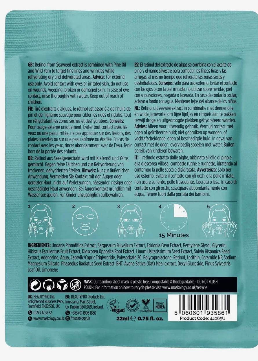 +maskology Retinol Professional Sheet Mask