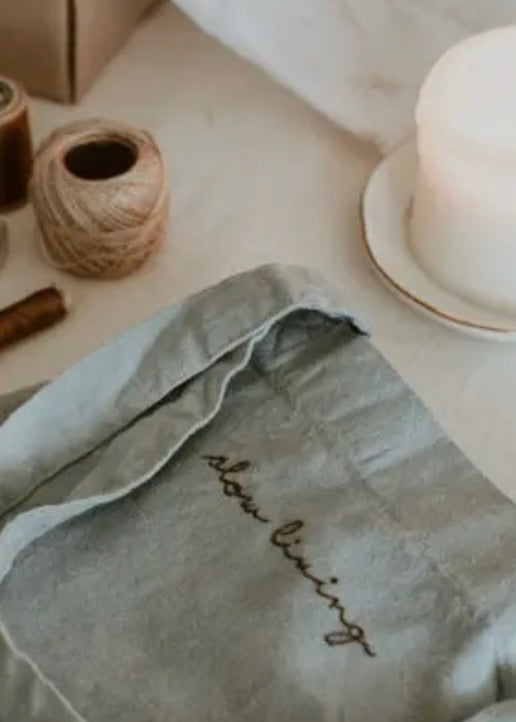 Hand Embroidered Plant-Dyed Cotton Tote