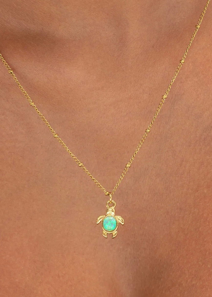 Opal Turtle Necklace
