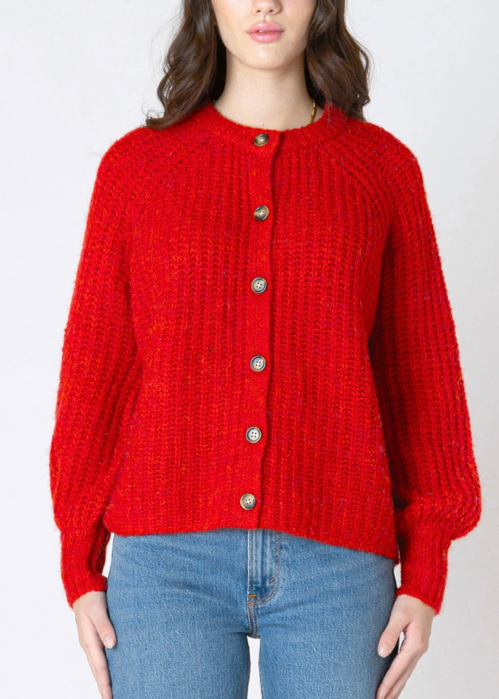 Crewneck Textured Cardigan