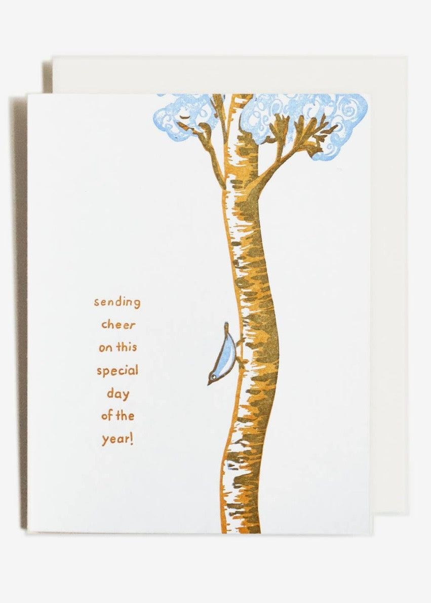 Bird Sending Cheer | Birthday Everyday | Letterpress Card