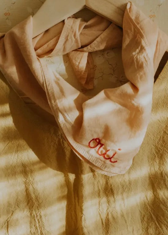 Hand Dyed + Embroidered Ciao Organic Cotton Bandana