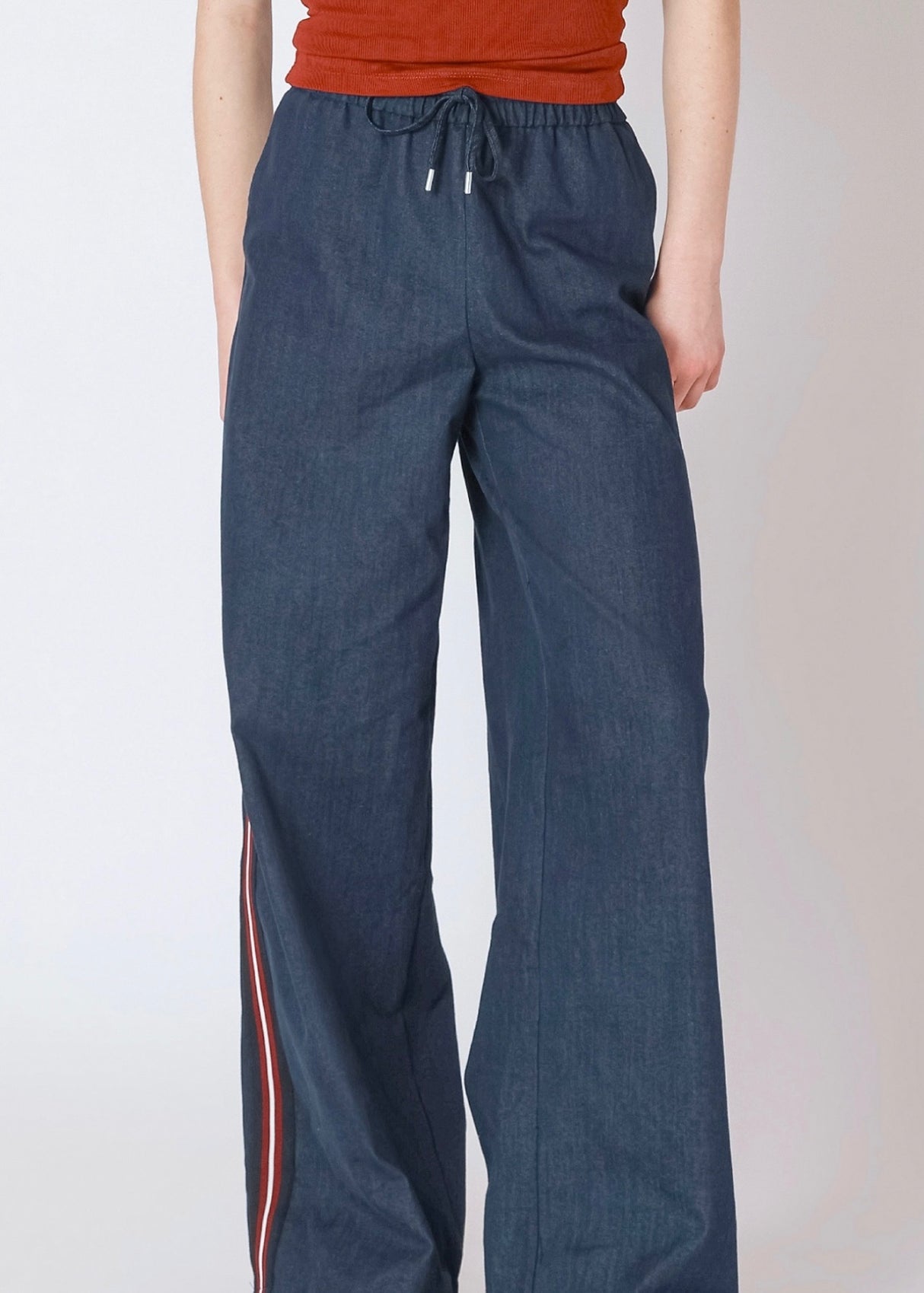 Side Stripe Wide Leg Jeans